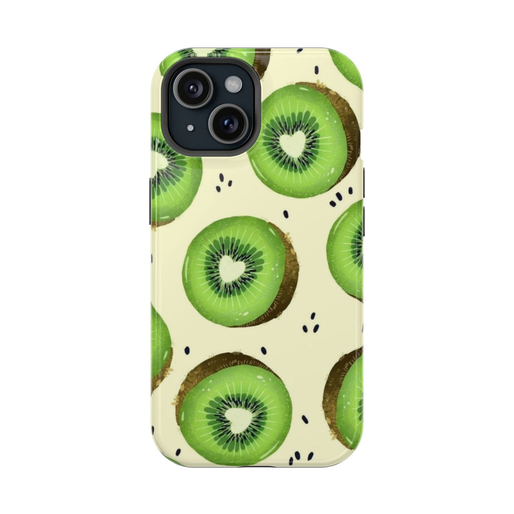 Yeşil Kalp Çekirdekli Kivi Desen Telefon Kılıfı K260