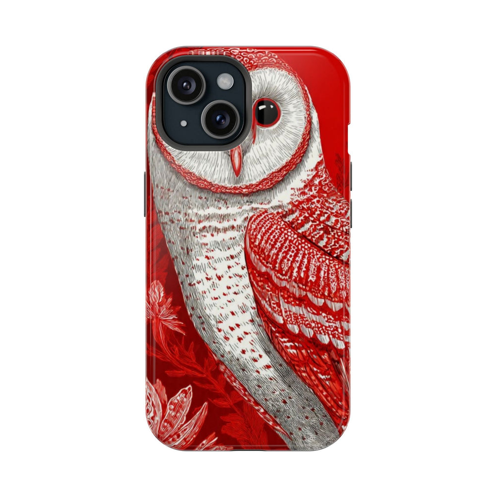 Kırmızı Beyaz Baykuş Desen Telefon Kılıfı K206