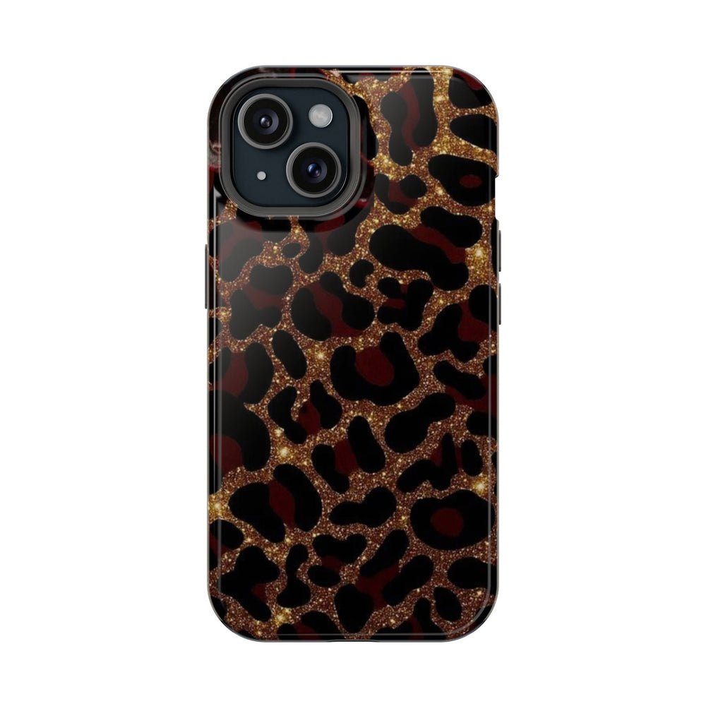 Parlak Altın Leopar Deseni Telefon Kılıfı K154