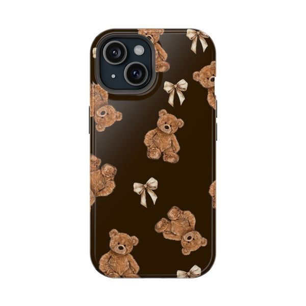 Kahverengi Ayıcık ve Fiyonk Desenli Telefon Kılıfı K290