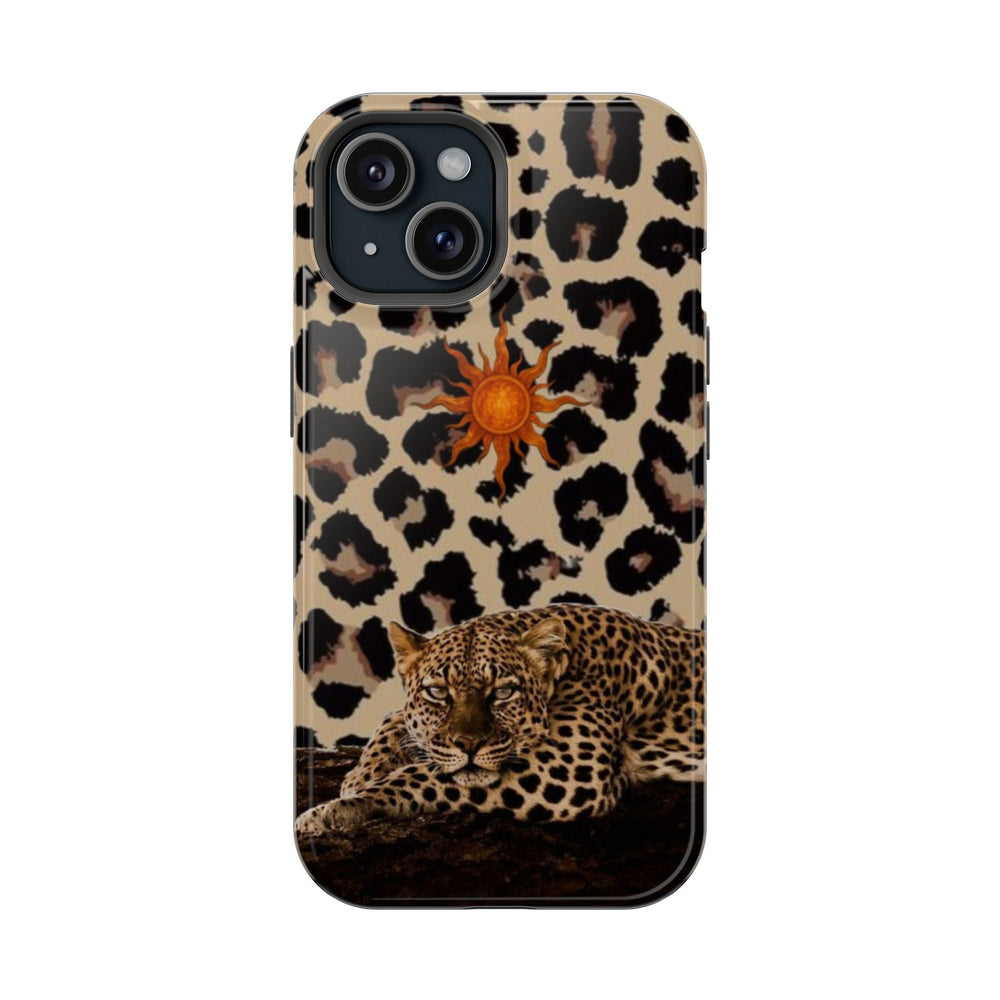 Leopar Desenli Yatan Kaplan Tasarımı Telefon Kılıfı K146