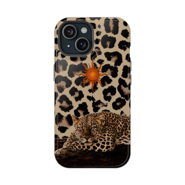 Leopar Desenli Yatan Kaplan Tasarımı Telefon Kılıfı K146