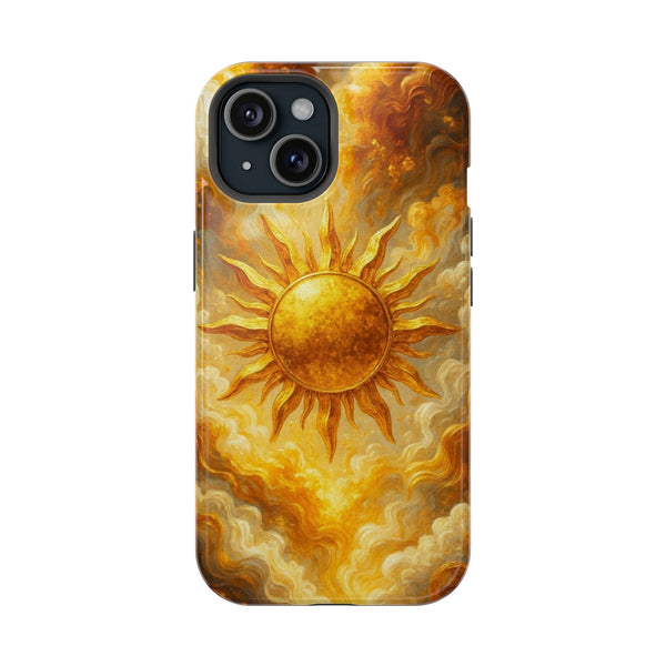 Altın Sarısı Güneşli Bulut Deseni Telefon Kılıfı K240
