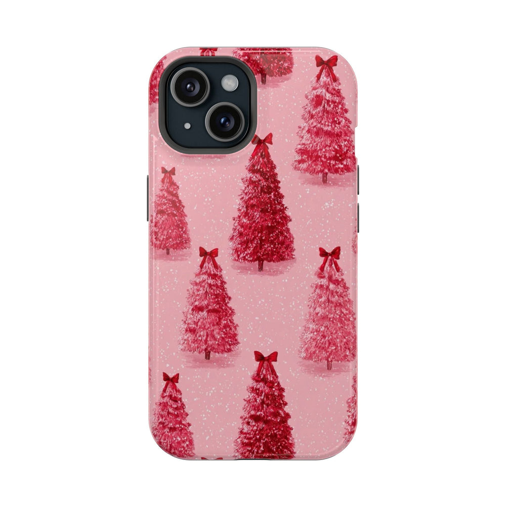 Pembe Kırmızı Yılbaşı Ağacı Desenli Telefon Kılıfı K047