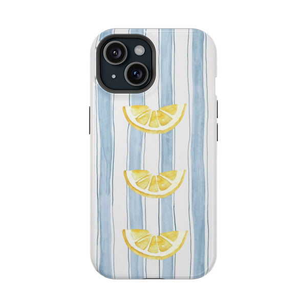 Mavi Çizgili Limon Dilimleri Telefon Kılıfı K033