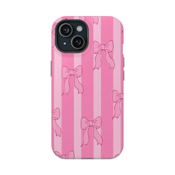 Pembe Kurdele Desenli Çizgili Telefon Kılıfı K073