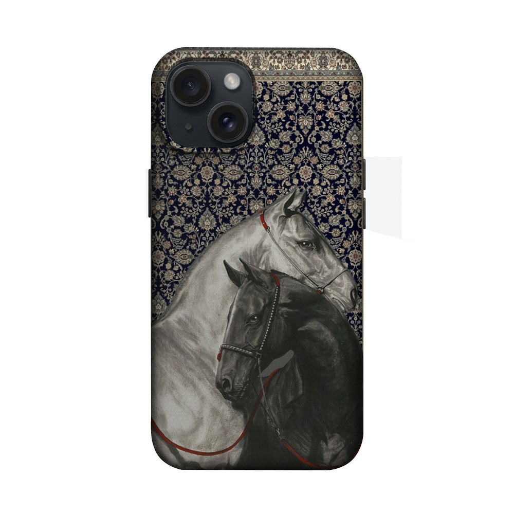 At Portre ve Klasik Desen Telefon Kılıfı K640
