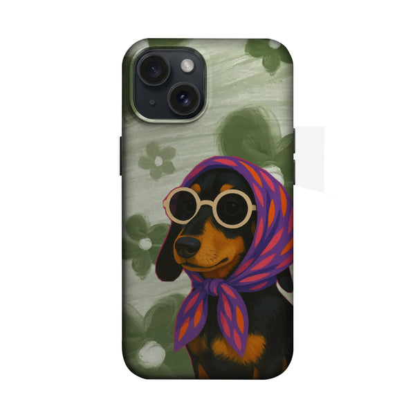 Çiçekli Zeminde Fularlı Köpek Telefon Kılıfı K606