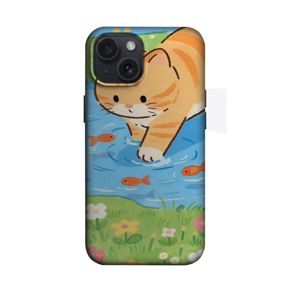 Gölette Balık Avlayan Kedi Telefon Kılıfı K480