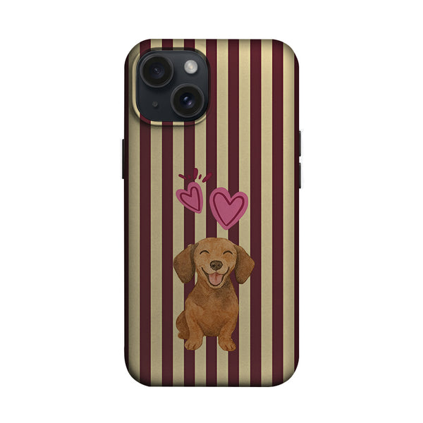 Kahverengi Çizgili Kalpli Köpek Telefon Kılıfı K770