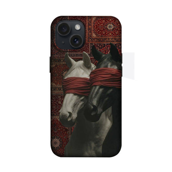 Kırmızı Bağlı Atlar Desenli Telefon Kılıfı K634