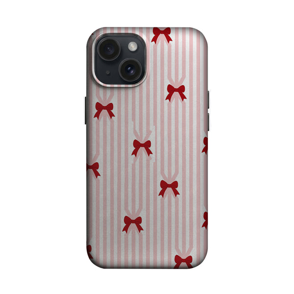 Kırmızı Fiyonk Desenli Telefon Kılıfı K983