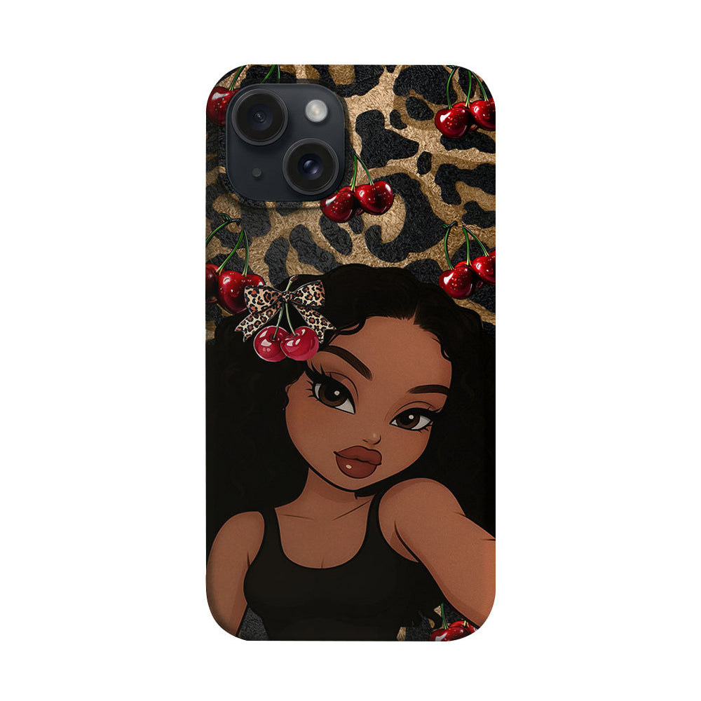 Leopar Kiraz Portresi Telefon Kılıfı K396
