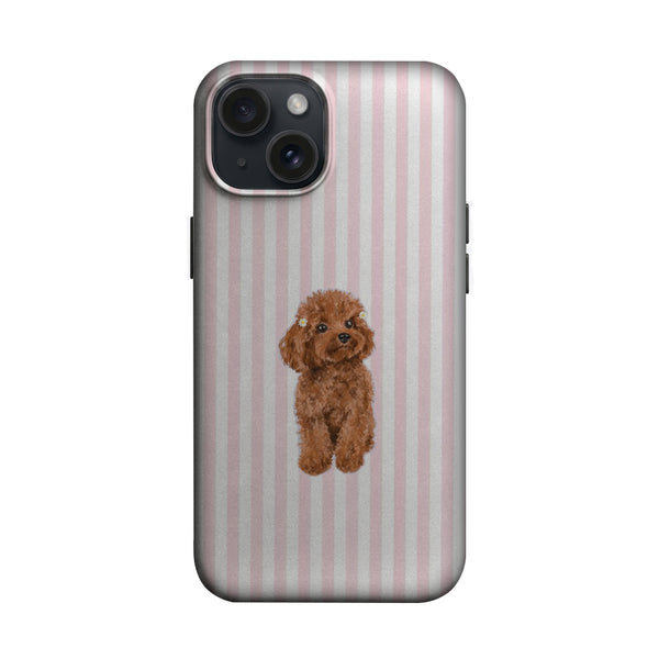 Pembe Çizgili Sevimli Köpek Telefon Kılıfı K1058