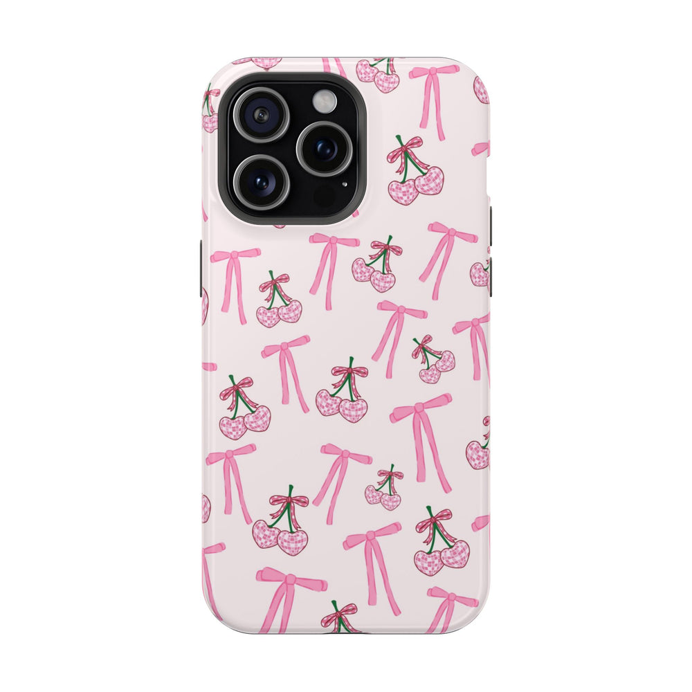 Pembe Fiyonklu Kiraz Desenli Telefon Kılıfı K020