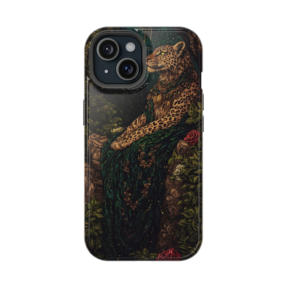 Leopar Figürlü Yeşil Elbise Desenli Telefon Kılıfı K297