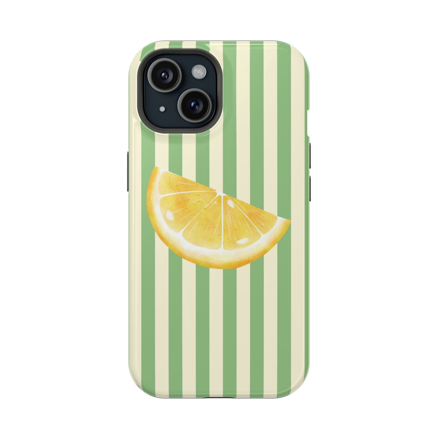 Yeşil Beyaz Çizgili Limon Dilimi Tasarım Telefon Kılıfı K139
