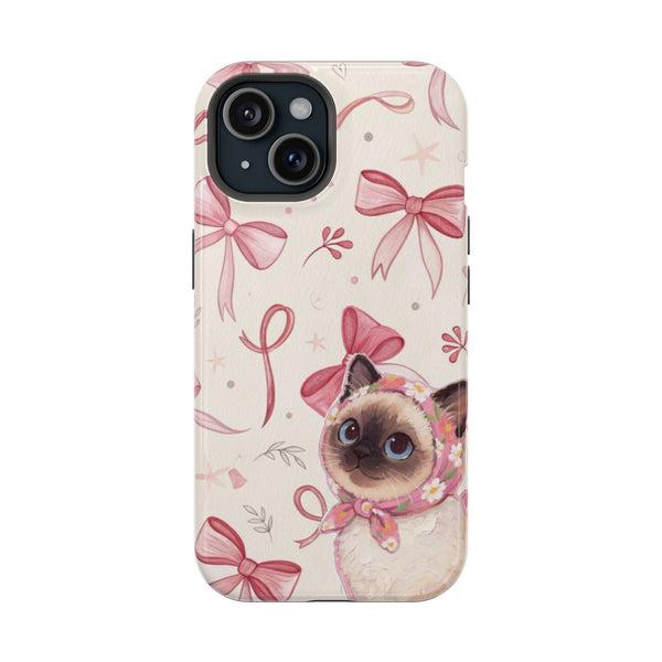 Pembe Fiyonklu Kedi Baskılı Telefon Kılıfı K071