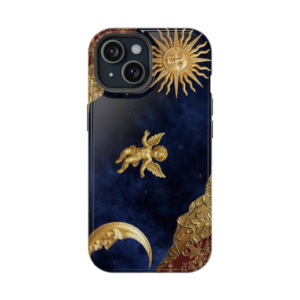 Altın Melek Ay ve Güneş Desenli Telefon Kılıfı K273