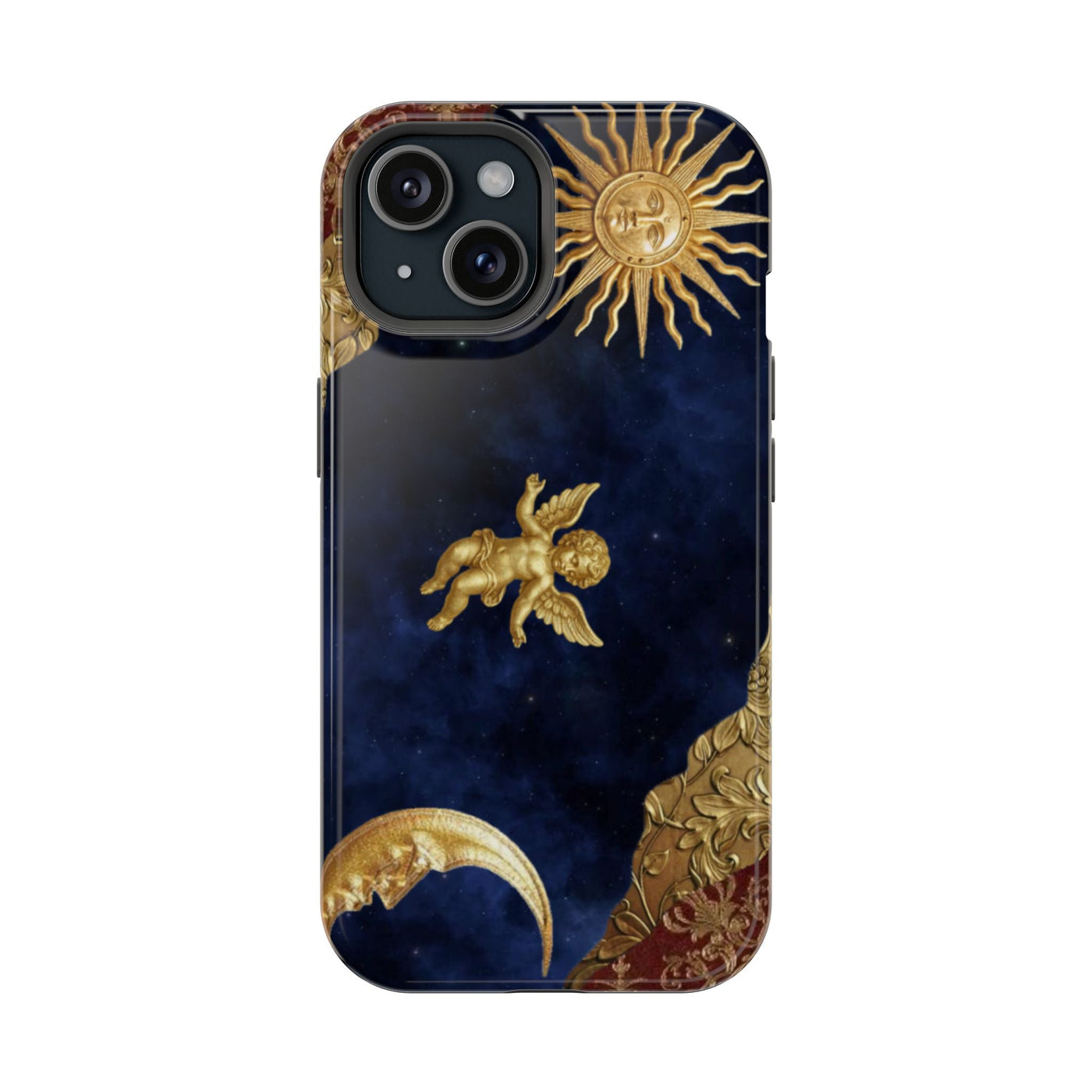 Altın Melek Ay ve Güneş Desenli Telefon Kılıfı K273