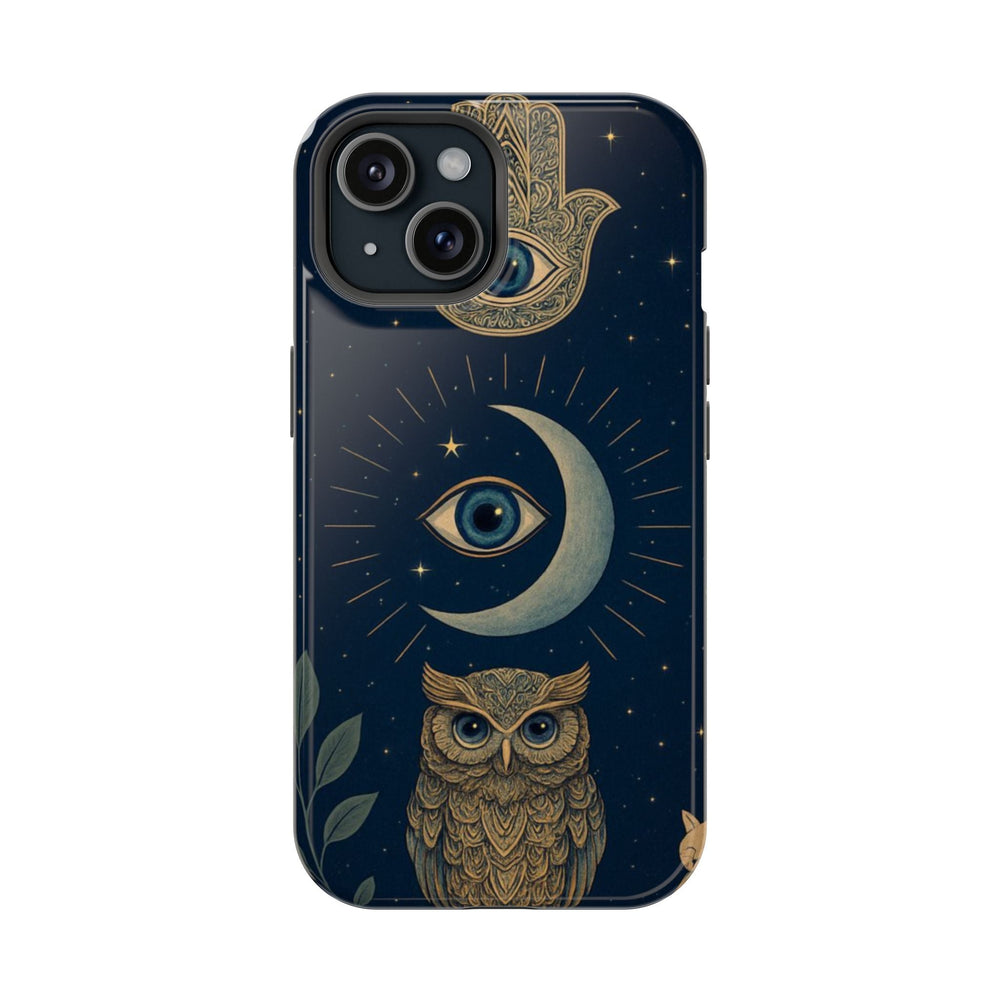 Gece Temalı Baykuş ve Ay Deseni Telefon Kılıfı K151