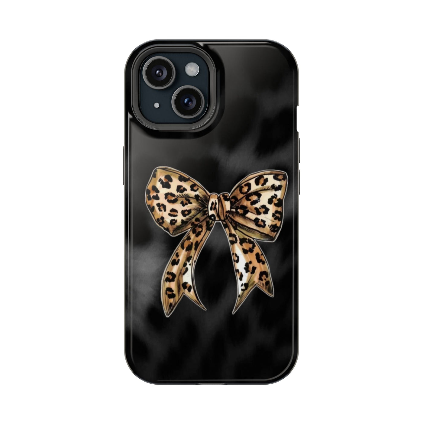 Siyah Zebra Fiyonklu Leopar Desenli Telefon Kılıfı K200