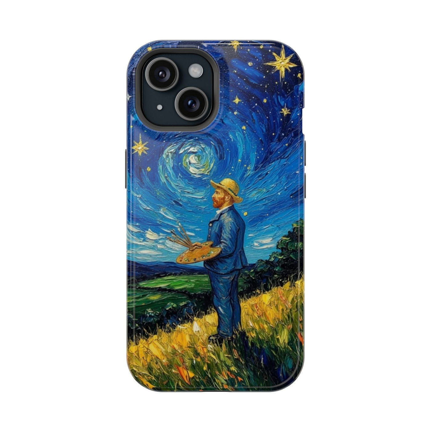 Yıldızlı Gökyüzü ve Ressam Figürü Telefon Kılıfı K219
