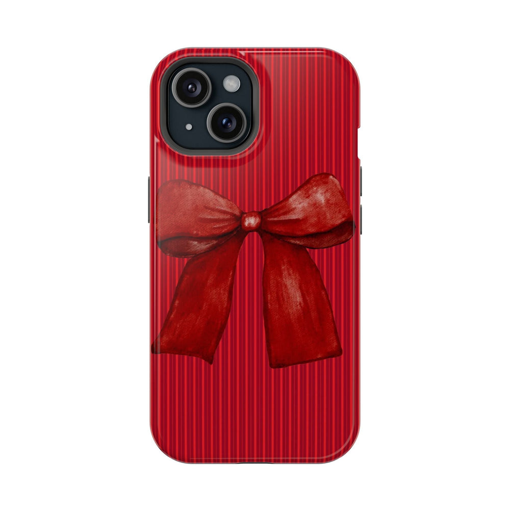 Kırmızı Fiyonk Desenli Telefon Kılıfı K054
