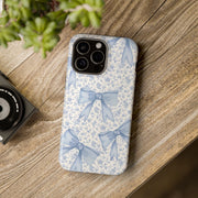 Mavi Fiyonk Desenli Çiçekli Telefon Kılıfı K017
