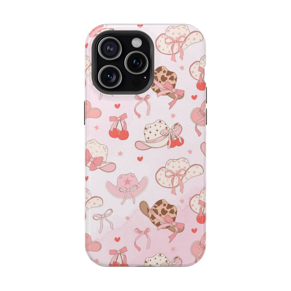 Pembe Şapka ve Kiraz Desenli Telefon Kılıfı K010