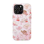 Pembe Şapka ve Kiraz Desenli Telefon Kılıfı K010