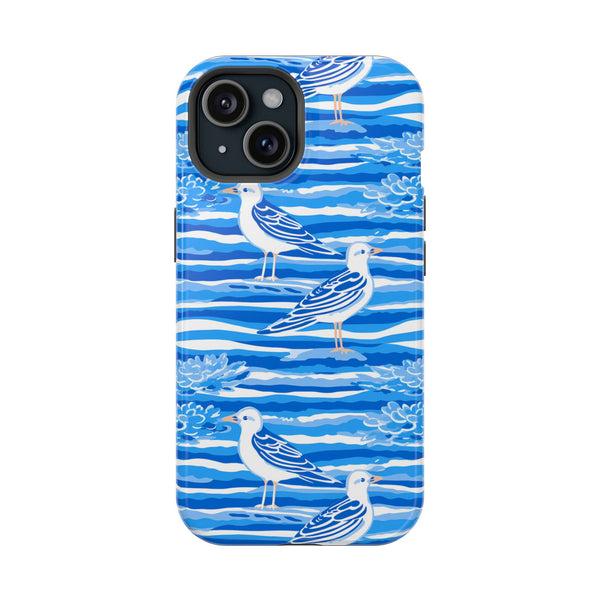Mavi Deniz ve Martı Desenli Telefon Kılıfı K034