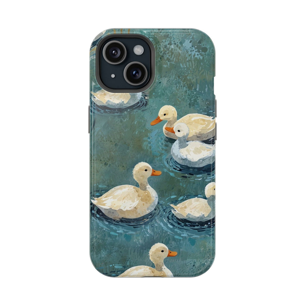 Beyaz Ördek Desenli Mavi Telefon Kılıfı K264