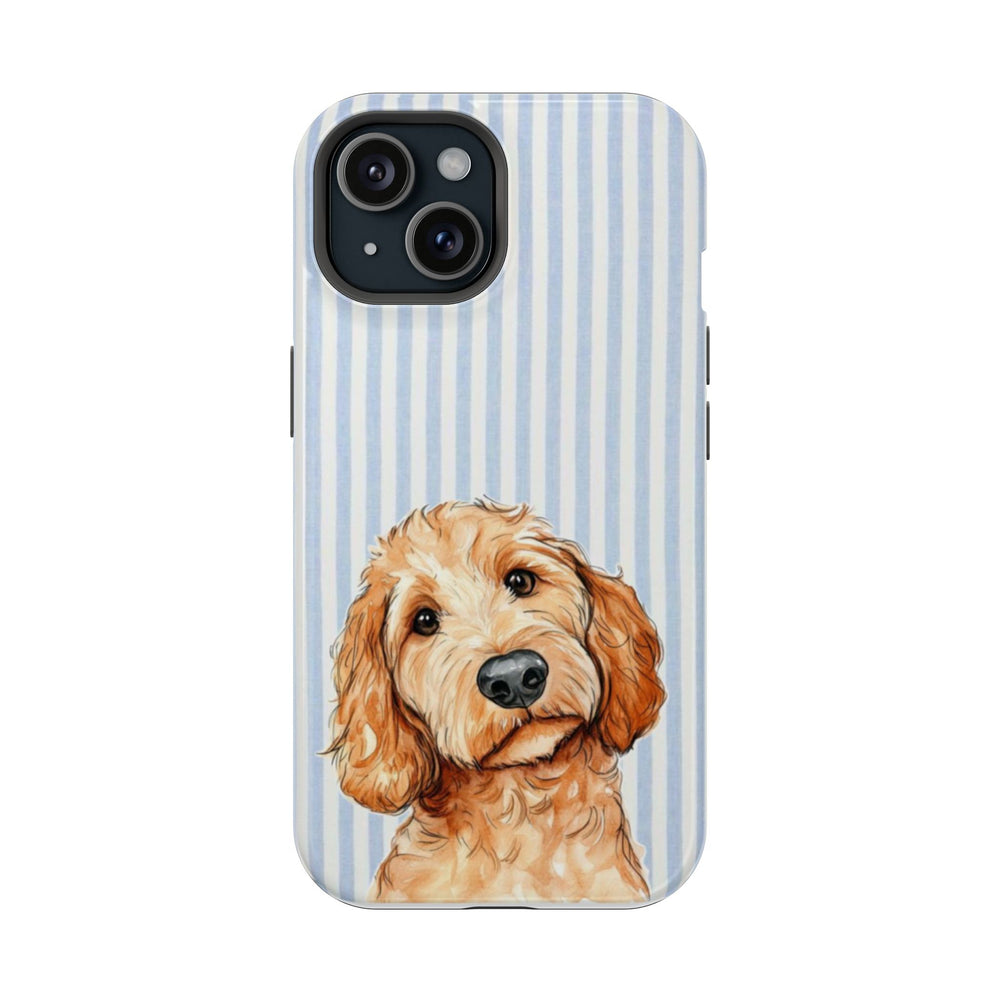 Mavi Beyaz Çizgili Tatlı Köpek Telefon Kılıfı K037