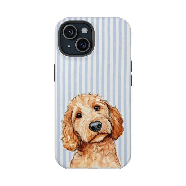 Mavi Beyaz Çizgili Tatlı Köpek Telefon Kılıfı K037