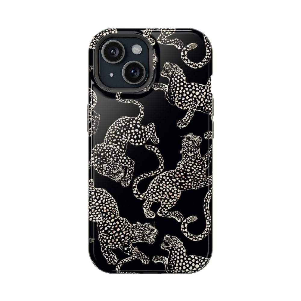 Siyah Beyaz Leopar Desen Telefon Kılıfı K083
