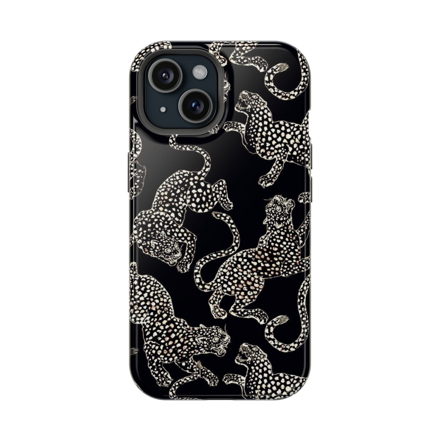 Siyah Beyaz Leopar Desen Telefon Kılıfı K083