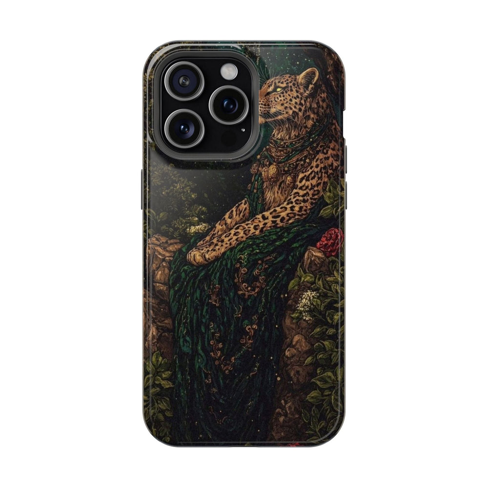 Leopar Figürlü Yeşil Elbise Telefon Kılıfı K175