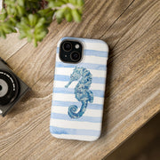 Mavi Beyaz Deniz Atı Desenli Telefon Kılıfı K043