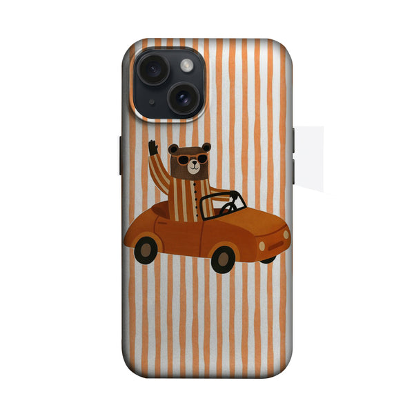 Arabalı Ayı Deseni Telefon Kılıfı K484