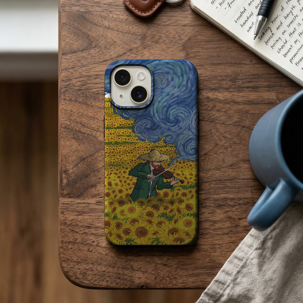 Ayçiçeği Tarlasında Kemancı Telefon Kılıfı K446