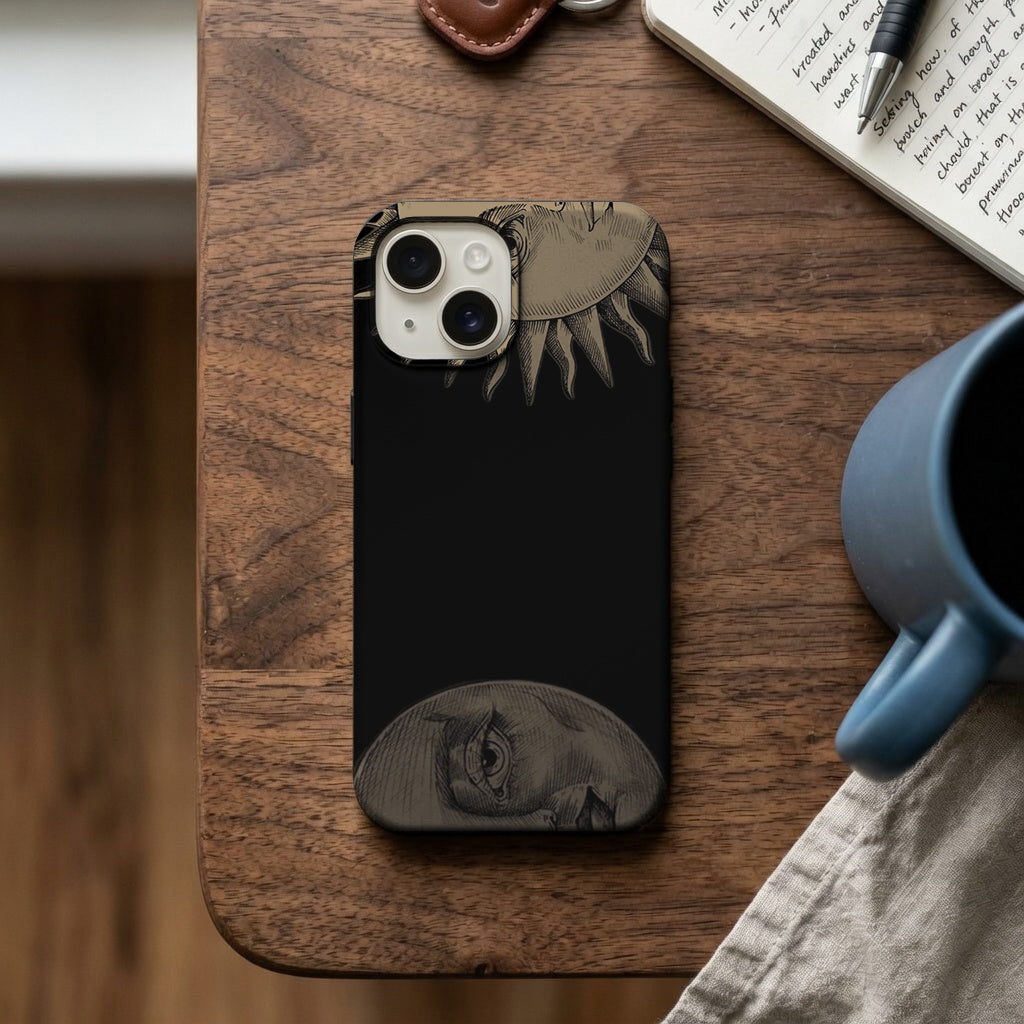Ay ve Göz Kolaj Desenli Telefon Kılıfı K624