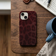 Bordo Leopar Deseni Telefon Kılıfı K458