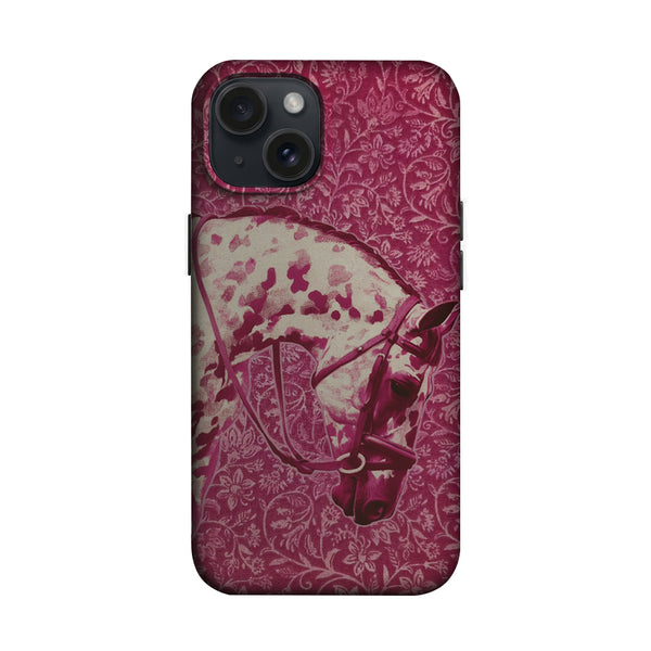Bordo At Desenli Telefon Kılıfı K820