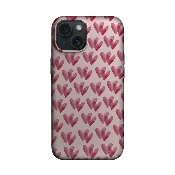 Bordo Kalp Desenli Telefon Kılıfı K997