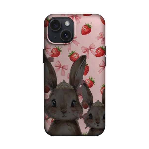 Çilekli Tavşan Desenli Telefon Kılıfı K1069