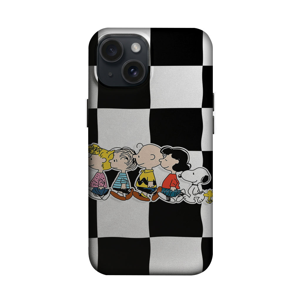 Çizgi Karakterli Siyah Beyaz Dama Telefon Kılıfı K806 mockup 1