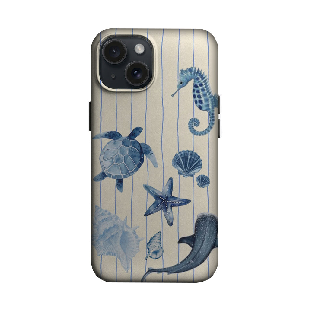 Deniz Canlıları ve Çizgili Desenli Telefon Kılıfı K823 mockup 1