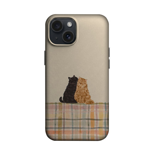 Ekose Zeminde İki Kedi Telefon Kılıfı K815 mockup 1