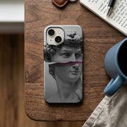 Heykel Portre Pembe Çizgili Telefon Kılıfı K697